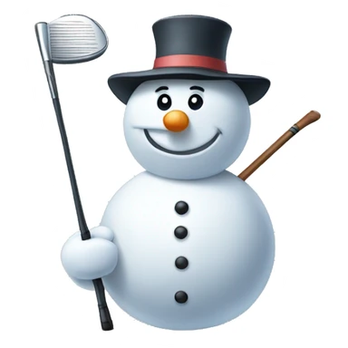 snowman with golf club sticker