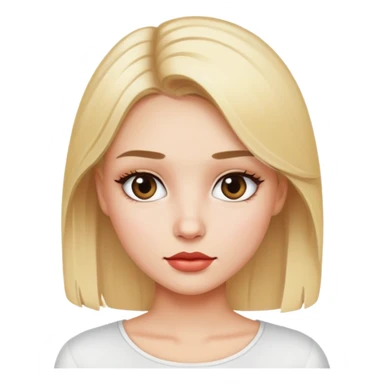 A blonde girl With a bit of make up, She wear a whit top sticker