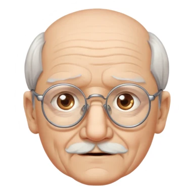 old man white neutral face with eyewear without moustache sticker