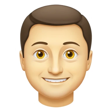 vladimir zelensky round yellow face minimal details friendly smile sticker