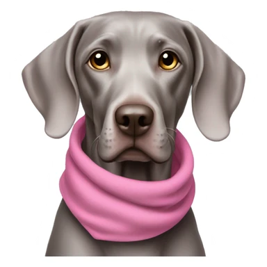 Weimaraner with a pink scarf sticker