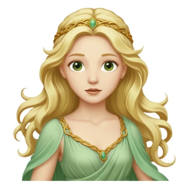 Terra, Earth Goddess from Rome Mythology with long golden blonde hair, pale green outfit sticker