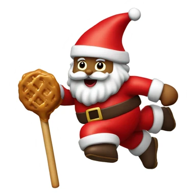 Santa Claus flies on a caramel stick sticker