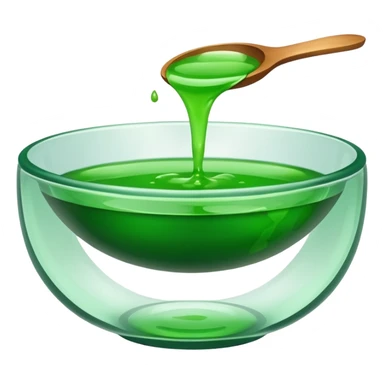 small dipping bowl filled with green liquid, simple, clear sticker