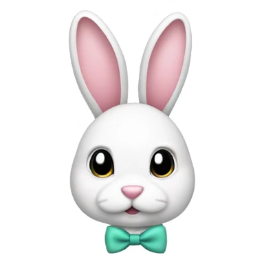 Bunny with bow clip on head sticker