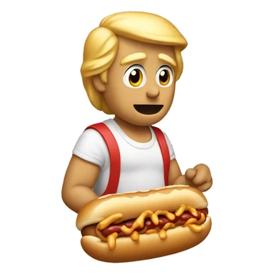 Donald trump eating a hotdog sticker