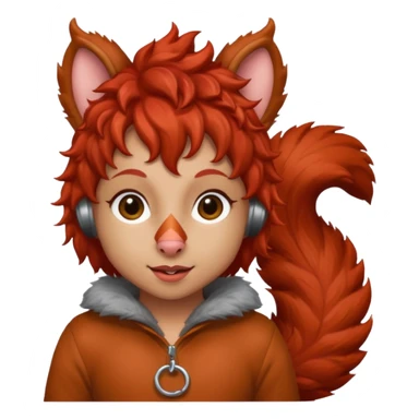 I would like a red feminine squirrel pack, bonus points if you can incorporate red curly hair sticker
