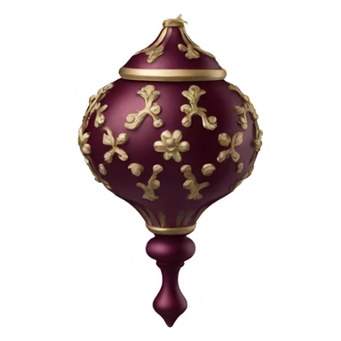 Elegant burgundy finial ornament sticker