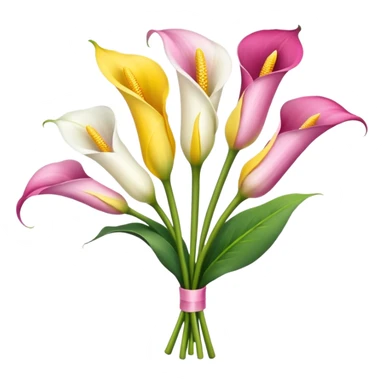 calla lily flower multicolor bouquet sticker