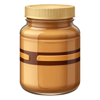 A jar of peanut butter with chocolate stripe: sticker