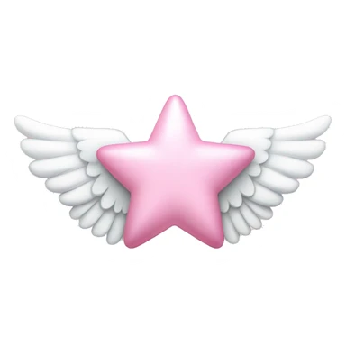 Light pink star with white angel wings sticker