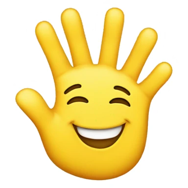 smiling face with three fingers up yellow color sticker