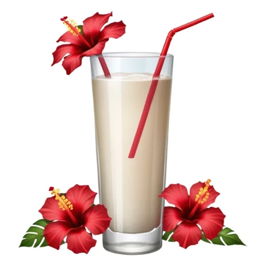 coconut drink with red flowers sticker