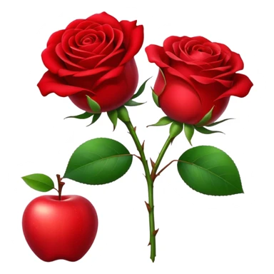 rose and apple sticker