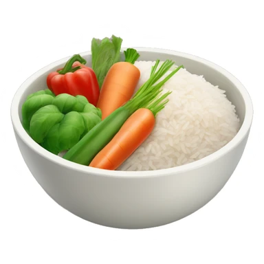 Bowl of vegetables with some rice  sticker