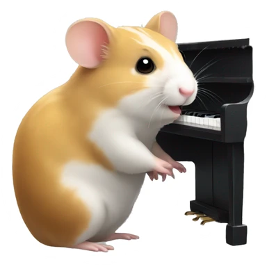 hamster plays piano sticker