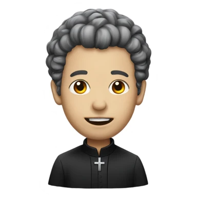 Priest with lipstick and flicking hair sticker