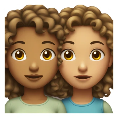  Two girls with curly hair one with eyes closed one pouting  sticker