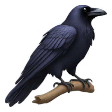 A raven's left wing spread sticker