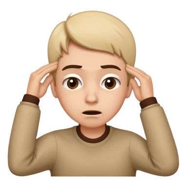 Person leaning forward with one hand behind their ear, eyebrows raised, confused face, as if saying "What? sticker