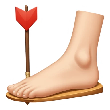 tavolo con freccia verso un piede sticker