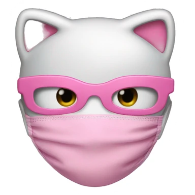 Hello Kitty wearing a pink mask sticker