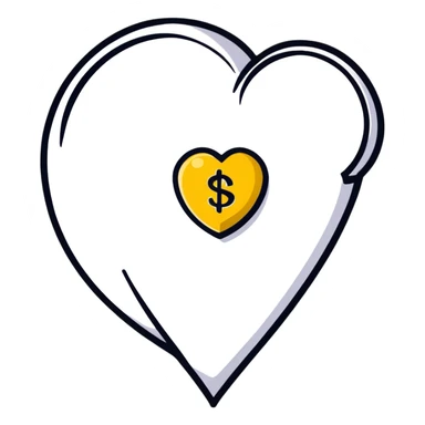 heart and coin sticker