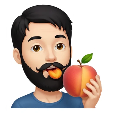 Black hair Man red beard licking peach sticker
