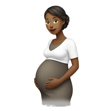 pregnant white  sticker