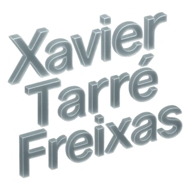 'Xavier Tarre Freixas' text in a modern and sleek matte glass style sticker