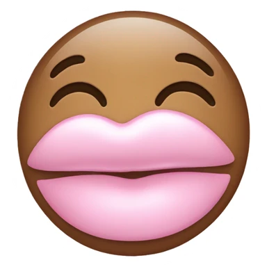 Kiss emoji with a light pink kiss sticker