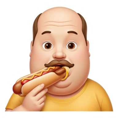 Fat guy with a hotdog in his mouth sticker