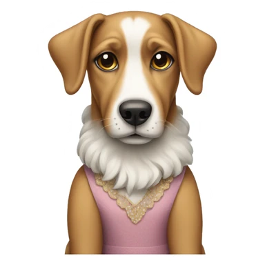 Dog wearing a dress sticker