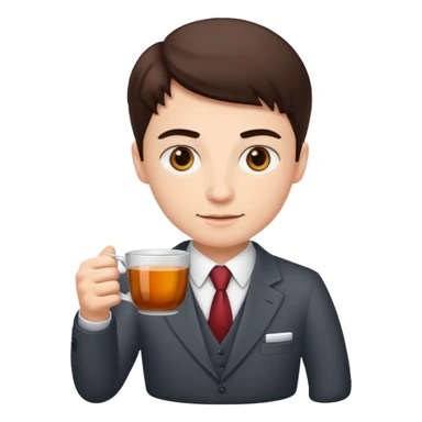 Generate boss image with cup of tea in hand sticker