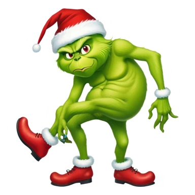 The grinch stealing Donald trumps shoes  sticker