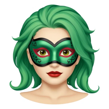 masked person venice volto woman green hair sticker