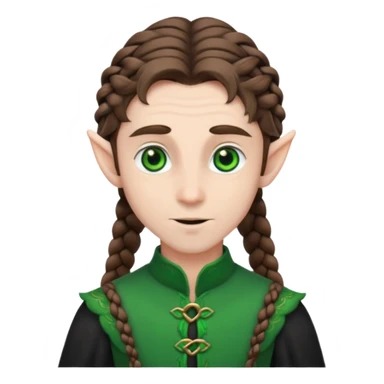 elves with braided brown  hair man black dree sticker