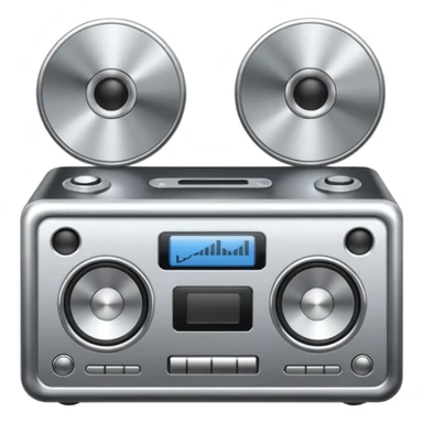 audio metallic silver chrome sticker