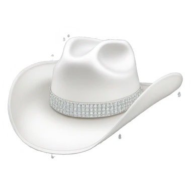 White cowboy hat covered in diamonds sticker