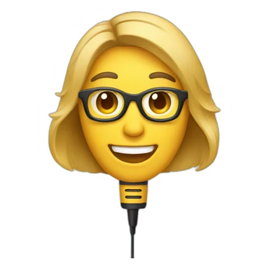 Radio host with mic sticker