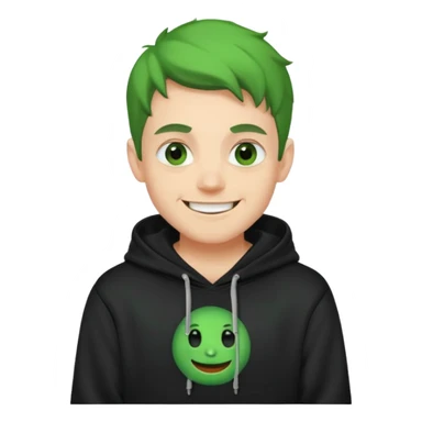 Create an avatar of white european male in hoodie with ``BST`` letters on it/ make him look like grinch sticker