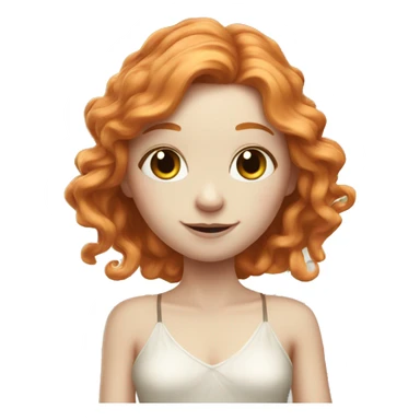 a white skin fairy, long ginger hair and wings sticker