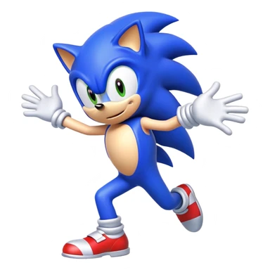 Blue cartoon Sonic character dancing energetically sticker