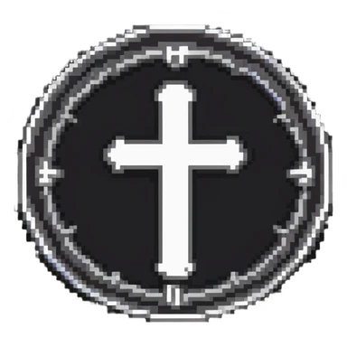 antique medieval silver coin with cross symbol sticker