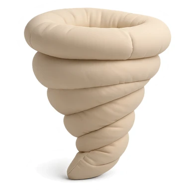 tornado in cushion style, soft plush look, swirling shape sticker