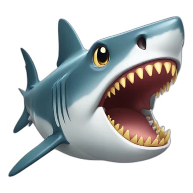Shark with golden teeth sticker