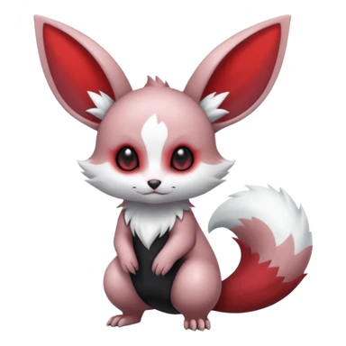 Silvery Grey Black Gradient Metallic Alloy Gothic Edgy Cool Badass Evil Red Albino Minccino-Furret-Eevee-fusion Full Body sticker