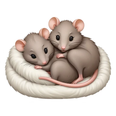 two rats laying in human bed sleeping  sticker