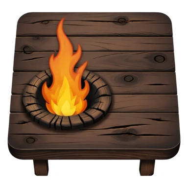 scorched wooden table sticker