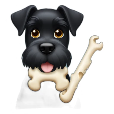 Black schnauzer with bone sticker